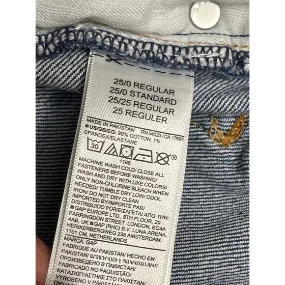 Gap High Rise Stride Ankle medium indigo wide leg jeans, size 25/ 0 - Picture 5 of 12